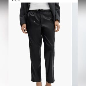MNG Faux Leather Pull On Drawstring Waist Pants Size Medium